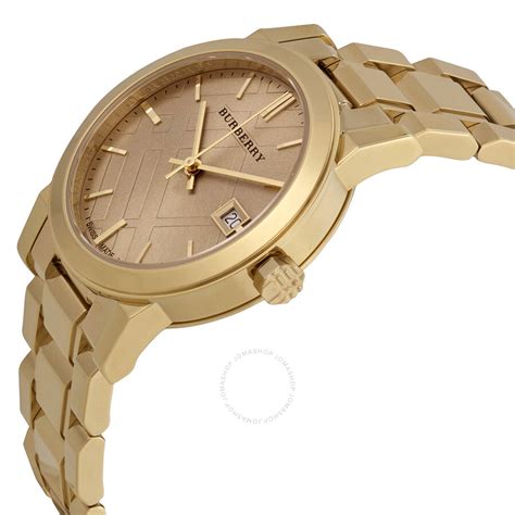 burberry light gold watch